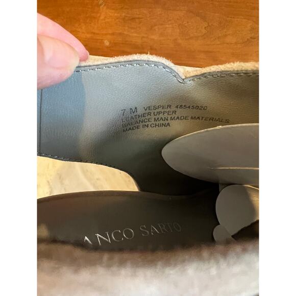 Franco Sarto gray suede open toe platform heels Edgy Moto 7 - Picture 8 of 9